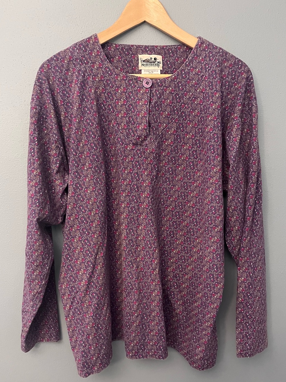Vintage Northern Reflections Floral Long Sleeve Henley